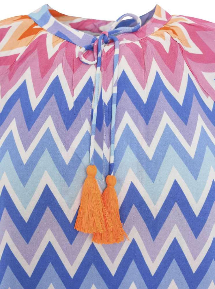 💕 Zwillingsherz Bluse "Tania" Kurzarm Viskose Multi