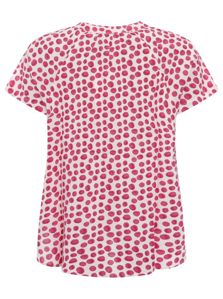 💕 Zwillingsherz Bluse "Weike" Kurzarm Viskose Pink