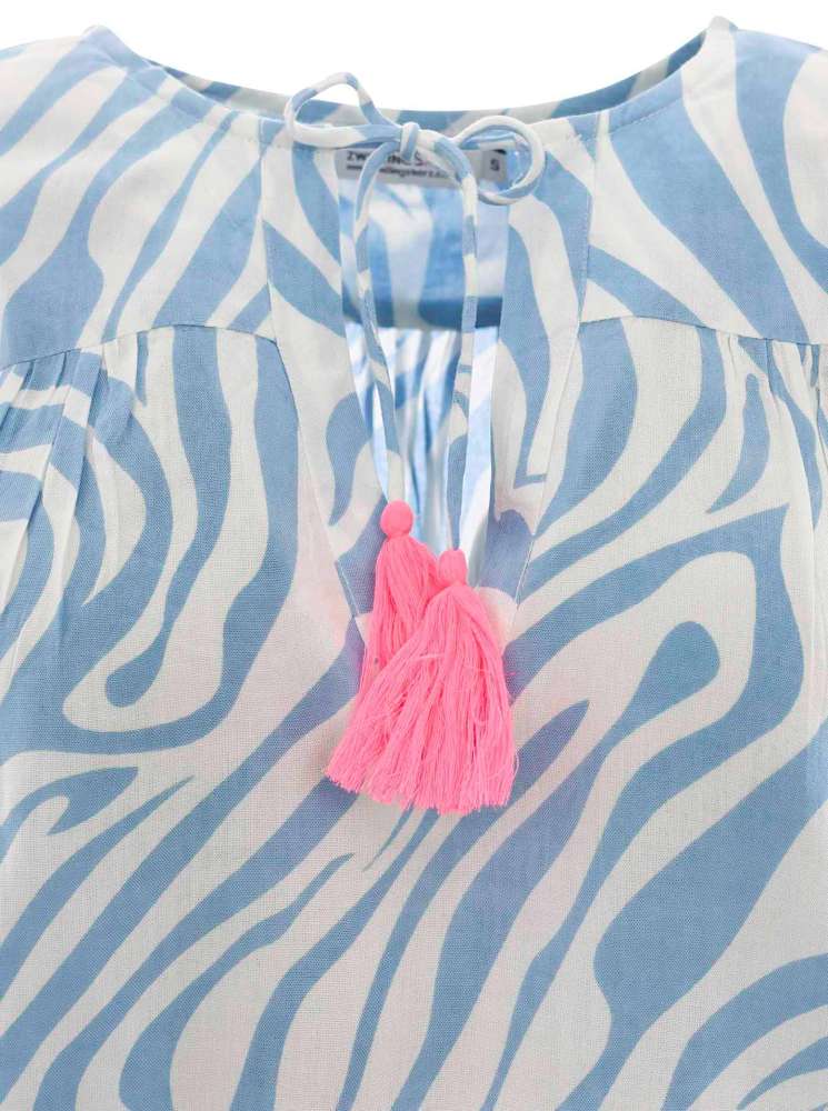 💕 Zwillingsherz Bluse "Zebra" Blau