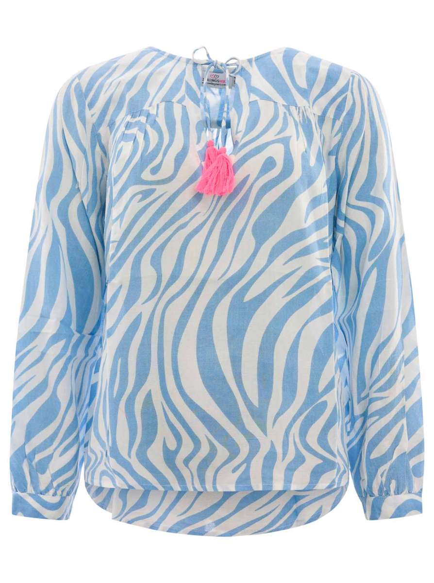 💕 Zwillingsherz Bluse "Zebra" Blau