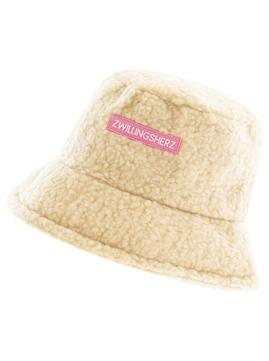 💕 Zwillingsherz Bucket Hat "Teddy & Patch" Hut Beige