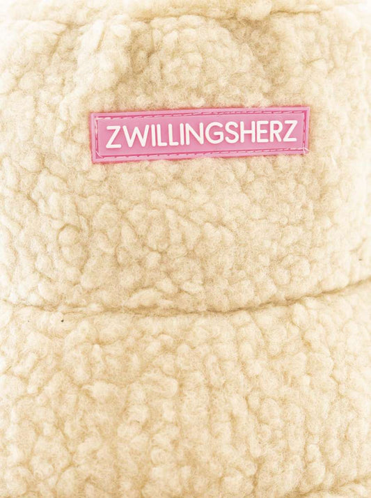 💕 Zwillingsherz Bucket Hat "Teddy & Patch" Hut Beige