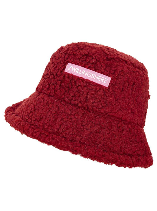 💕 Zwillingsherz Bucket Hat "Teddy & Patch" Hut Rot