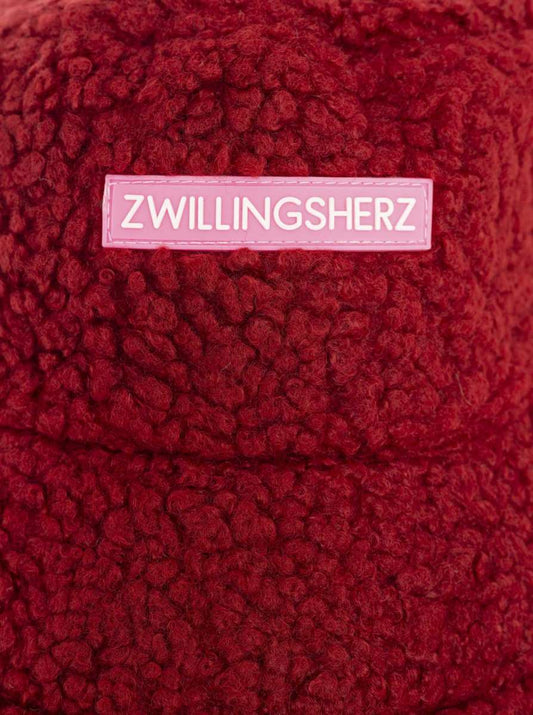 💕 Zwillingsherz Bucket Hat "Teddy & Patch" Hut Rot