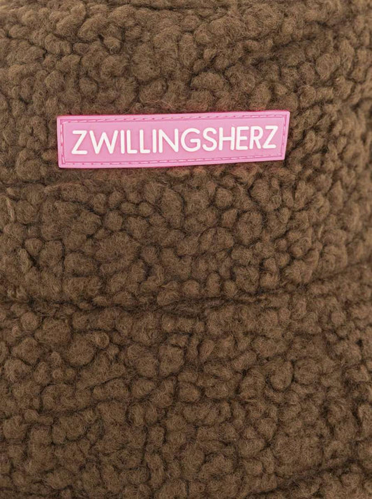 💕 Zwillingsherz Bucket Hat "Teddy & Patch" Hut Braun
