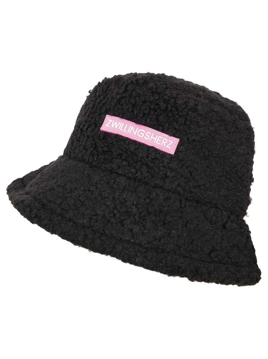 💕 Zwillingsherz Bucket Hat "Teddy & Patch" Hut Schwarz