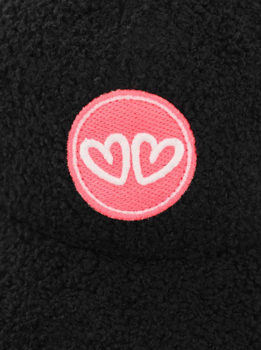 💕 Zwillingsherz Cap Teddy "Herzchen" Patch Schwarz