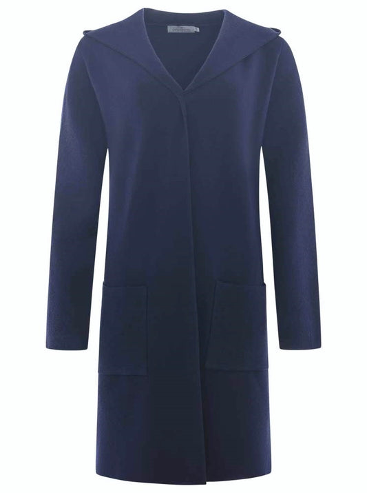 💕 Zwillingsherz Strickjacke "Janina Basic" Strickmantel offen Navy