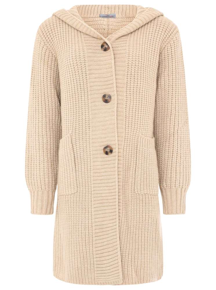 💕 Zwillingsherz Strickjacke "Katinka" Strickmantel Knöpfe Beige