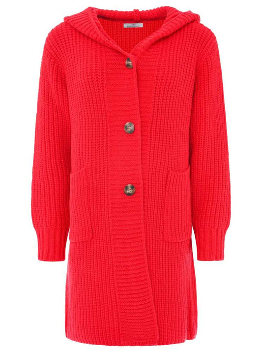 💕 Zwillingsherz Strickjacke "Katinka" Strickmantel Knöpfe Rot