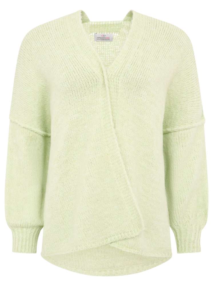 💕 Zwillingsherz Cardigan Strickjacke "Kirsche" Hellgrün