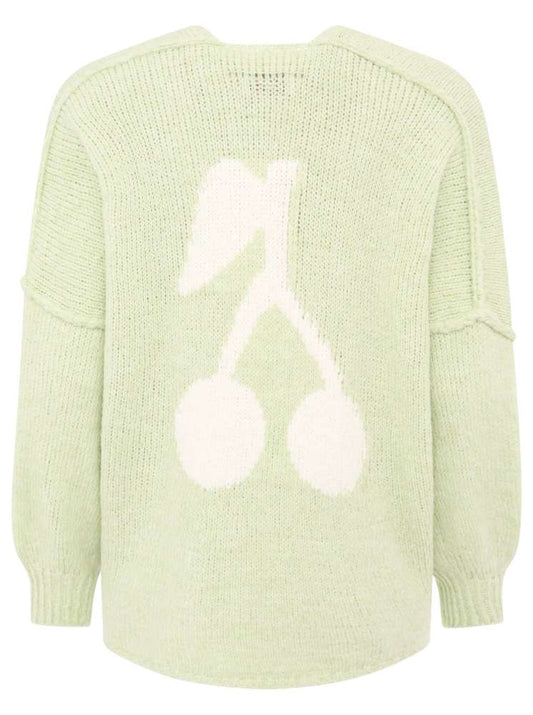 💕 Zwillingsherz Cardigan Strickjacke "Kirsche" Hellgrün