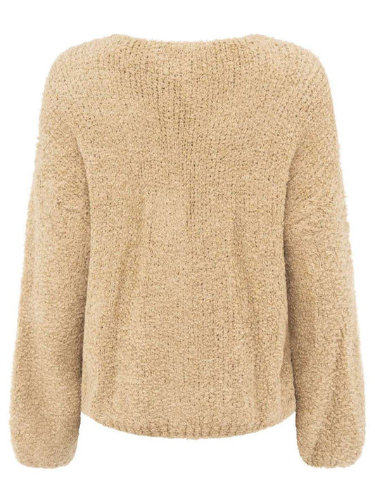💕 Zwillingsherz Kuschel Cardigan "Plüsch" Strickjacke Wolle Hellbraun