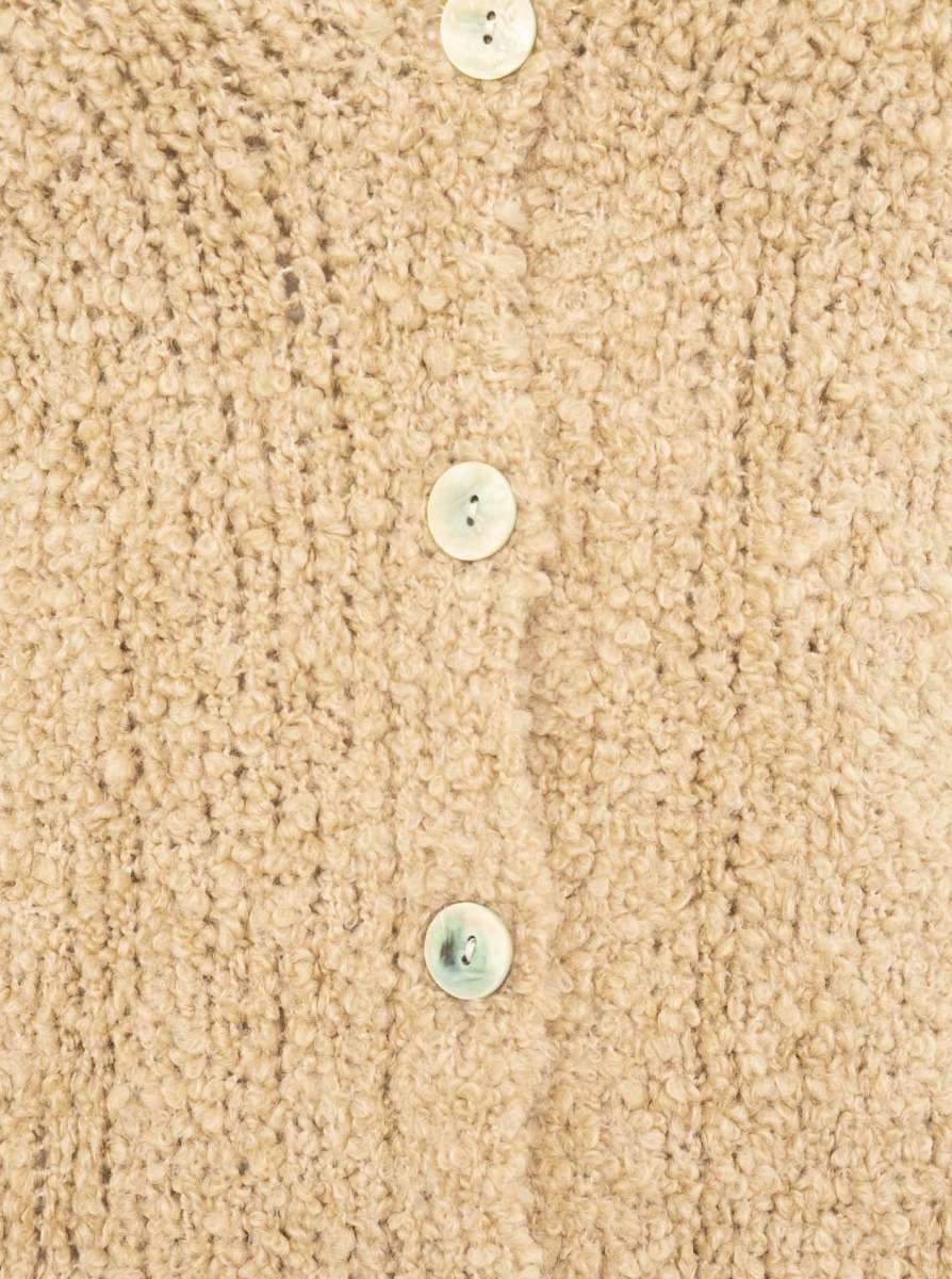 💕 Zwillingsherz Kuschel Cardigan "Plüsch" Strickjacke Wolle Hellbraun