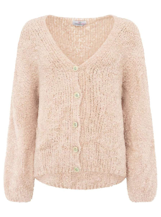 💕 Zwillingsherz Kuschel Cardigan "Plüsch" Strickjacke Wolle Rosa