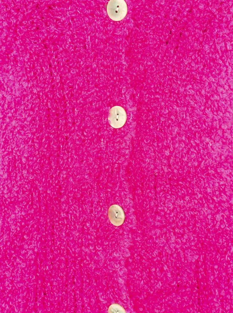 💕 Zwillingsherz Kuschel Cardigan "Plüsch" Strickjacke Wolle Pink