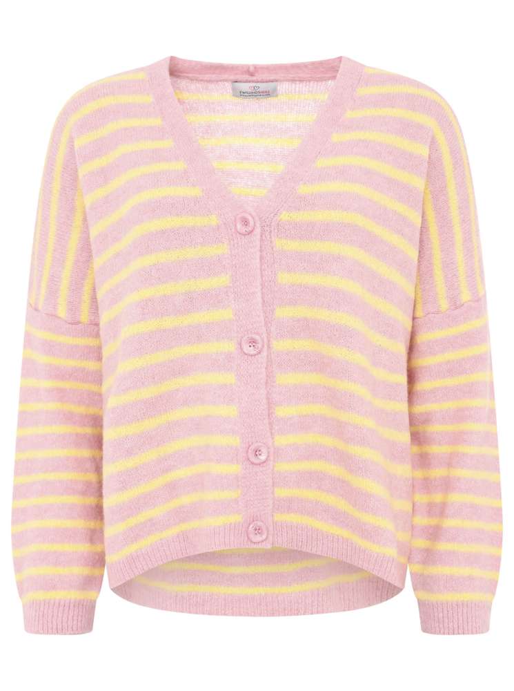 💕 Zwillingsherz Strickjacke "Streifen" Rosa