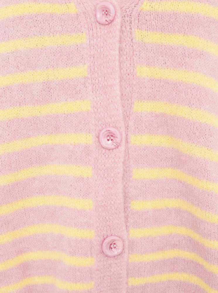 💕 Zwillingsherz Strickjacke "Streifen" Rosa
