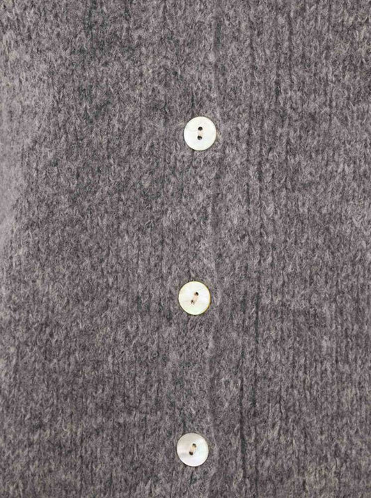 💕 Zwillingsherz Strickjacke kurz "Uni" Wolle Dunkelgrau