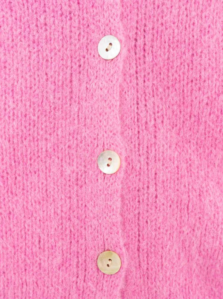 💕 Zwillingsherz Strickjacke kurz "Uni" Wolle Rosa