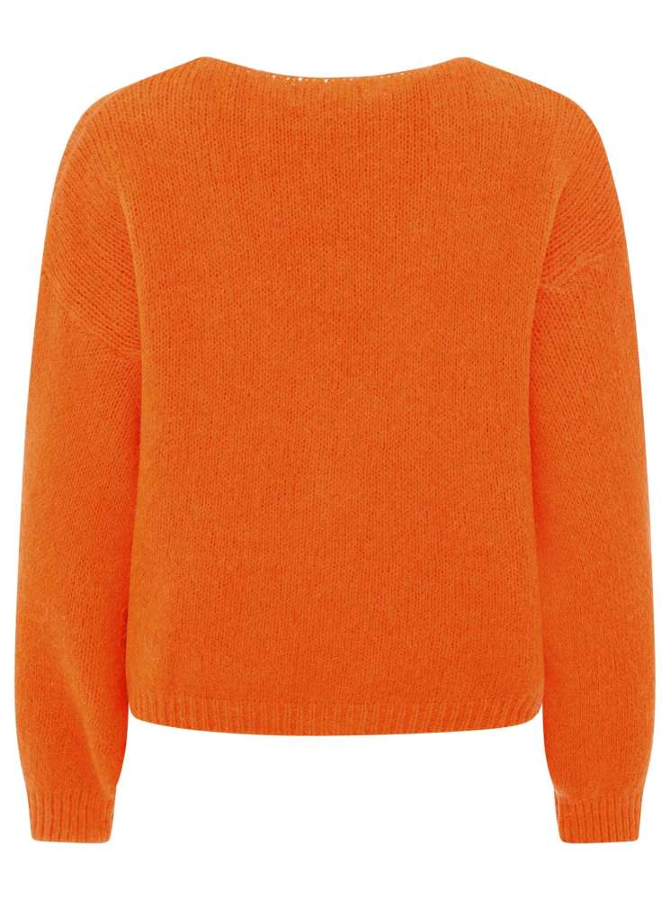 💕 Zwillingsherz Strickjacke kurz "Uni" Wolle Neonorange