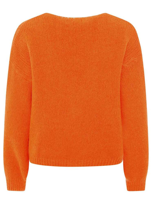 💕 Zwillingsherz Strickjacke kurz "Uni" Wolle Neonorange