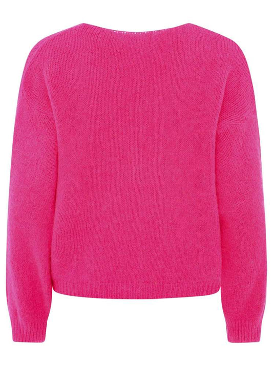 💕 Zwillingsherz Strickjacke kurz "Uni" Wolle Pink