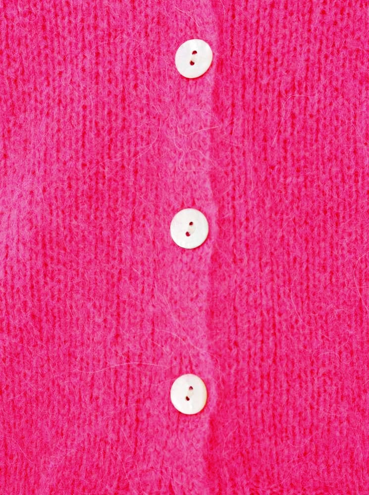 💕 Zwillingsherz Strickjacke kurz "Uni" Wolle Pink