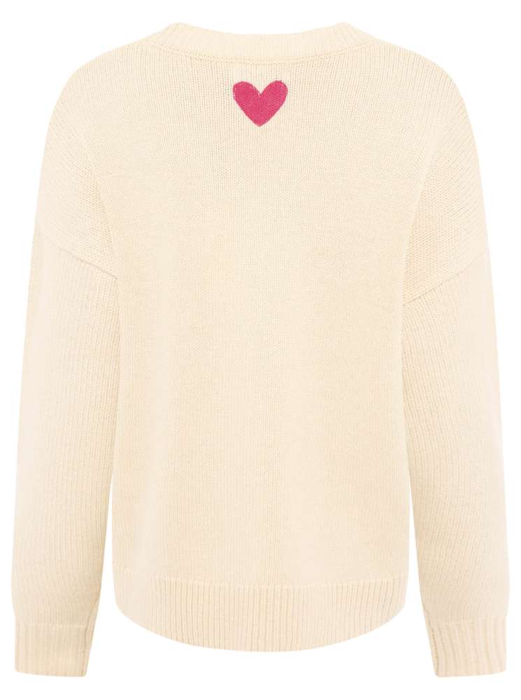 💕 Zwillingsherz Strickjacke Cardigan Zopfstrick "Herz" Wolle Beige