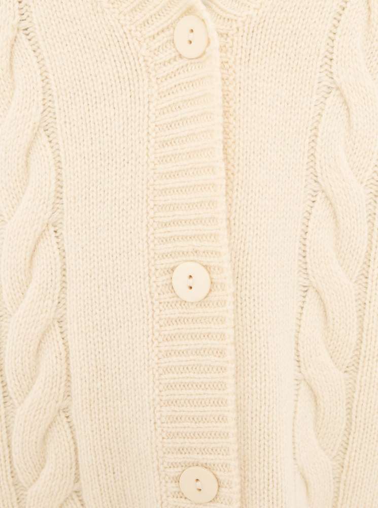 💕 Zwillingsherz Strickjacke Cardigan Zopfstrick "Herz" Wolle Beige