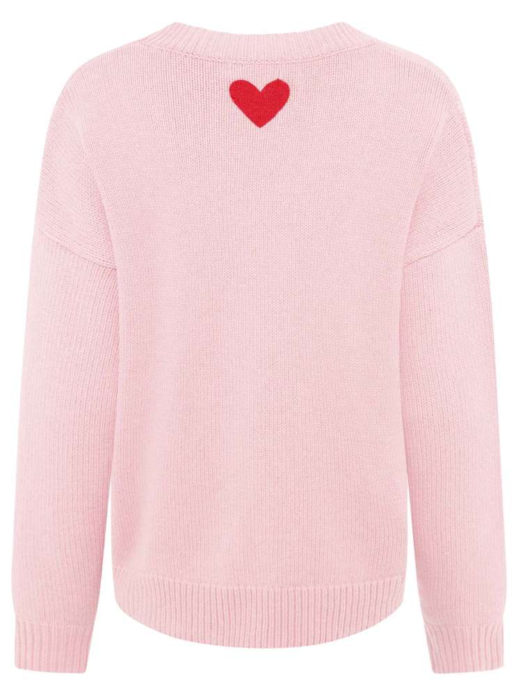 💕 Zwillingsherz Strickjacke Cardigan Zopfstrick "Herz" Wolle Rosa
