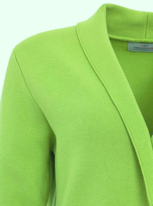 💕 Zwillingsherz Strickjacke "Jessy 2.0" Kragen Apfelgrün