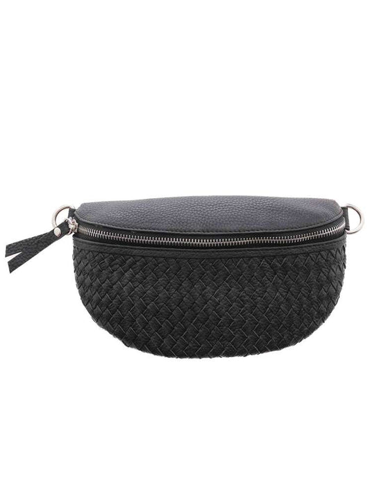 Crossbodybag Tasche Bauchtasche "FlorenzZH" 100 % Leder Schwarz