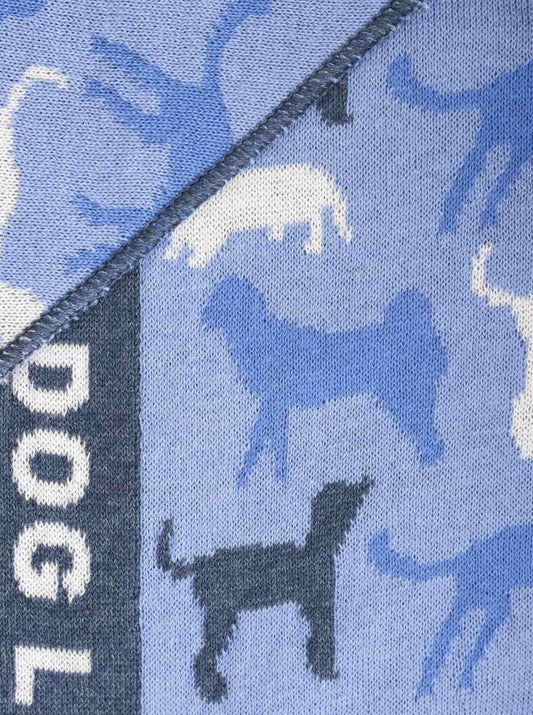 💕 Zwillingsherz Dreieckstuch "Dog Lover" Baumwolle Blau