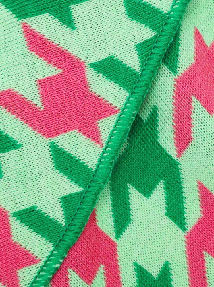 💕 Zwillingsherz Dreieckstuch "Cozy Hahnentritt" Baumwolle Grün Pink