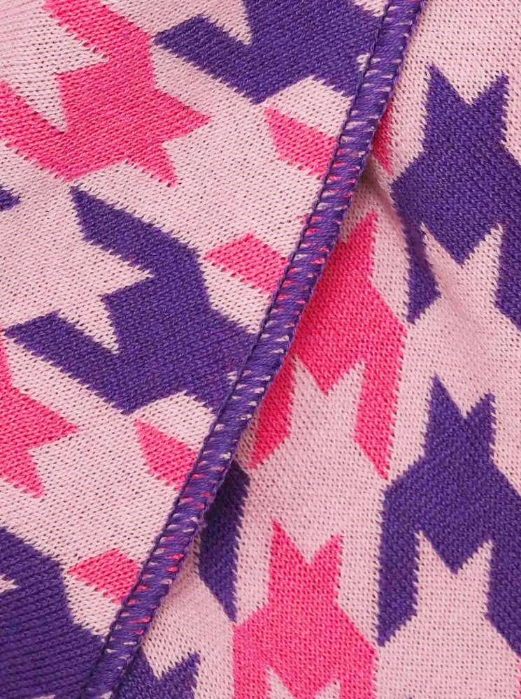 💕 Zwillingsherz Dreieckstuch "Cozy Hahnentritt" Baumwolle Lila Pink