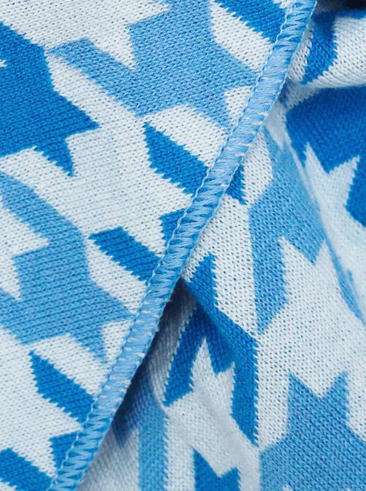 💕 Zwillingsherz Dreieckstuch "Cozy Hahnentritt" Baumwolle Blau