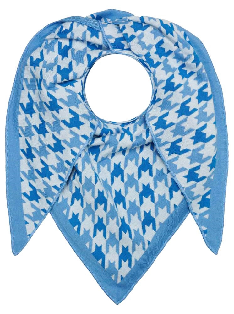 💕 Zwillingsherz Dreieckstuch "Cozy Hahnentritt" Baumwolle Blau
