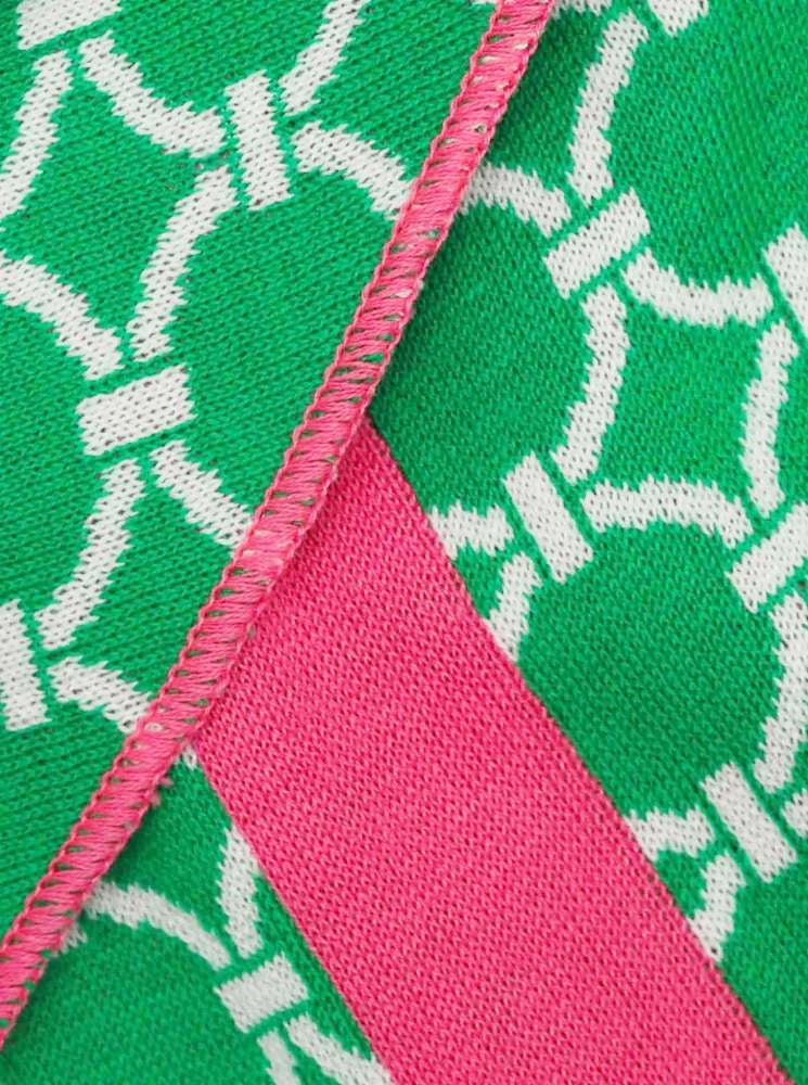 💕 Zwillingsherz Dreieckstuch "Frau der Ringe" Baumwolle Grün Pink