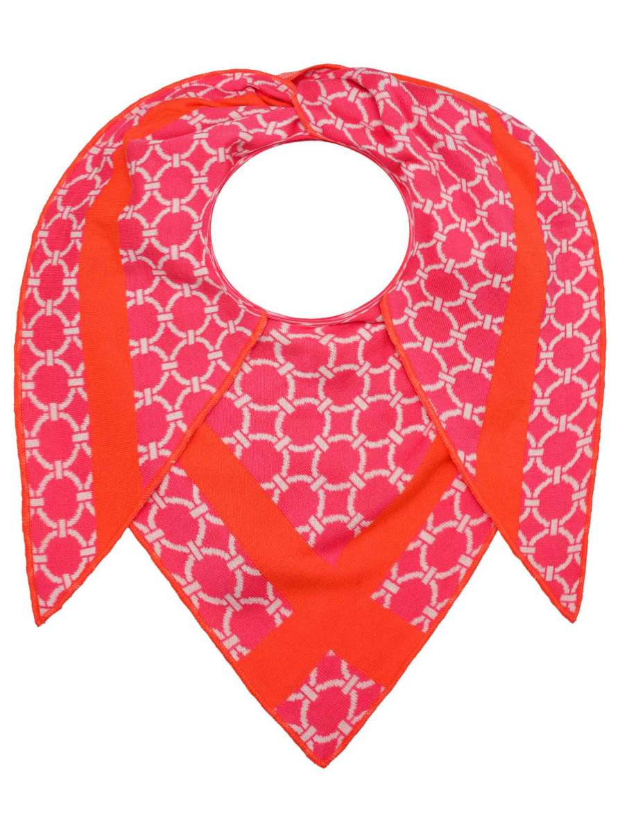 💕 Zwillingsherz Dreieckstuch "Frau der Ringe" Baumwolle Pink Orange