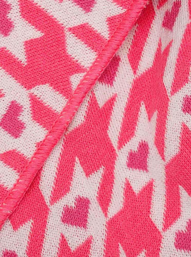 💕 Zwillingsherz Dreieckstuch "Hahnentritt Liebe" Baumwolle Pink