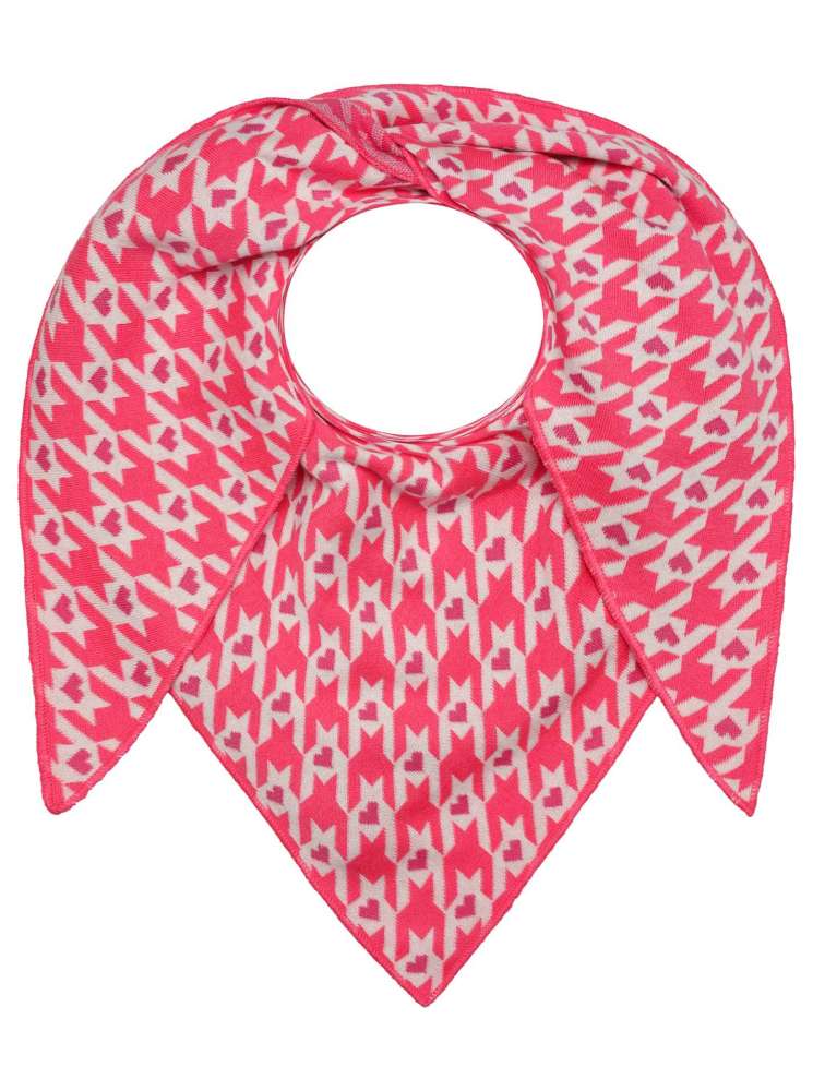 💕 Zwillingsherz Dreieckstuch "Hahnentritt Liebe" Baumwolle Pink
