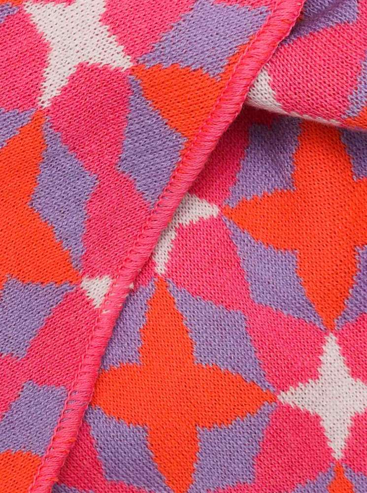 💕 Zwillingsherz Dreieckstuch "Hamburger Stern" Baumwolle Flieder Pink Orange