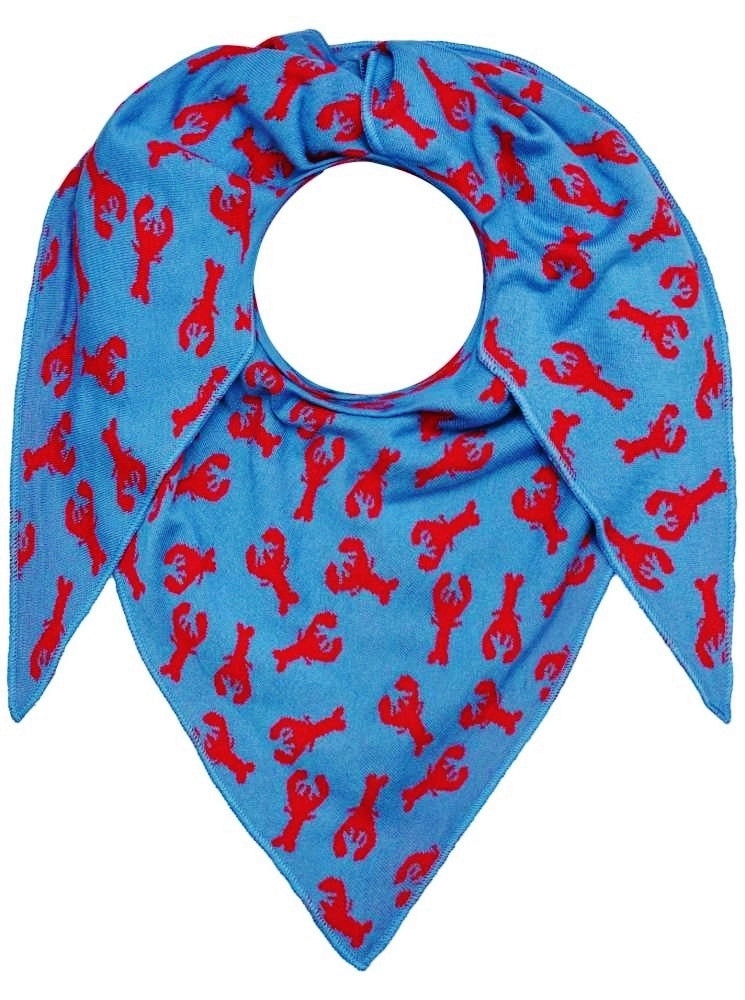 💕 Zwillingsherz Dreieckstuch "Hummerliebe" Baumwolle Jeansblau