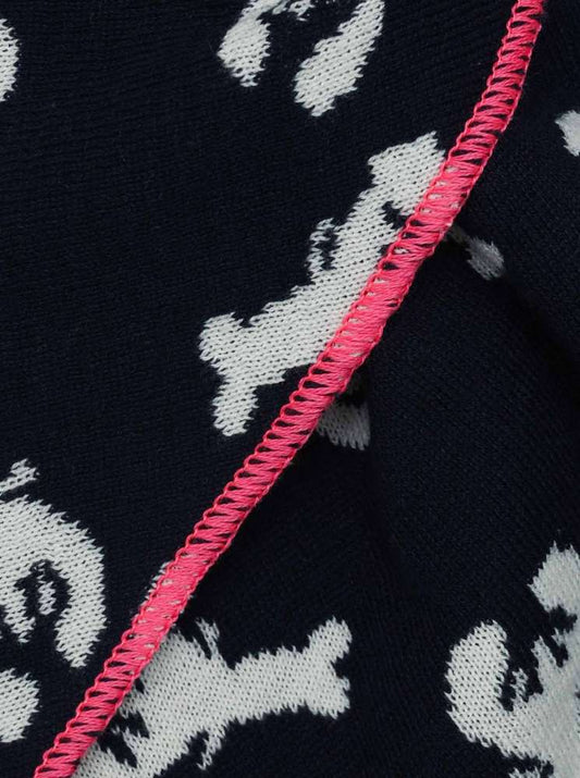 💕 Zwillingsherz Dreieckstuch "Hummerliebe" Baumwolle Navy mit Rand Pink