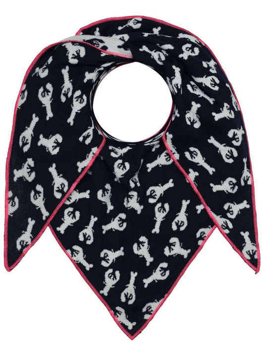💕 Zwillingsherz Dreieckstuch "Hummerliebe" Baumwolle Navy mit Rand Pink