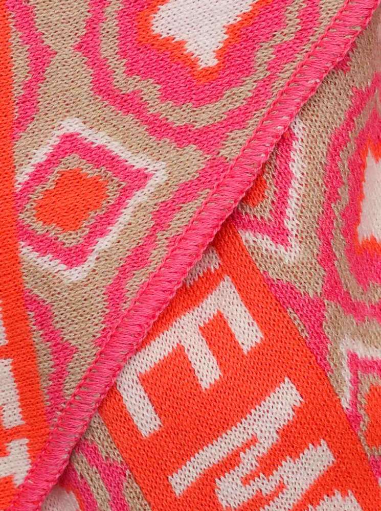 💕 Zwillingsherz Dreieckstuch "Positiv Mood" Baumwolle Beige Pink Orange