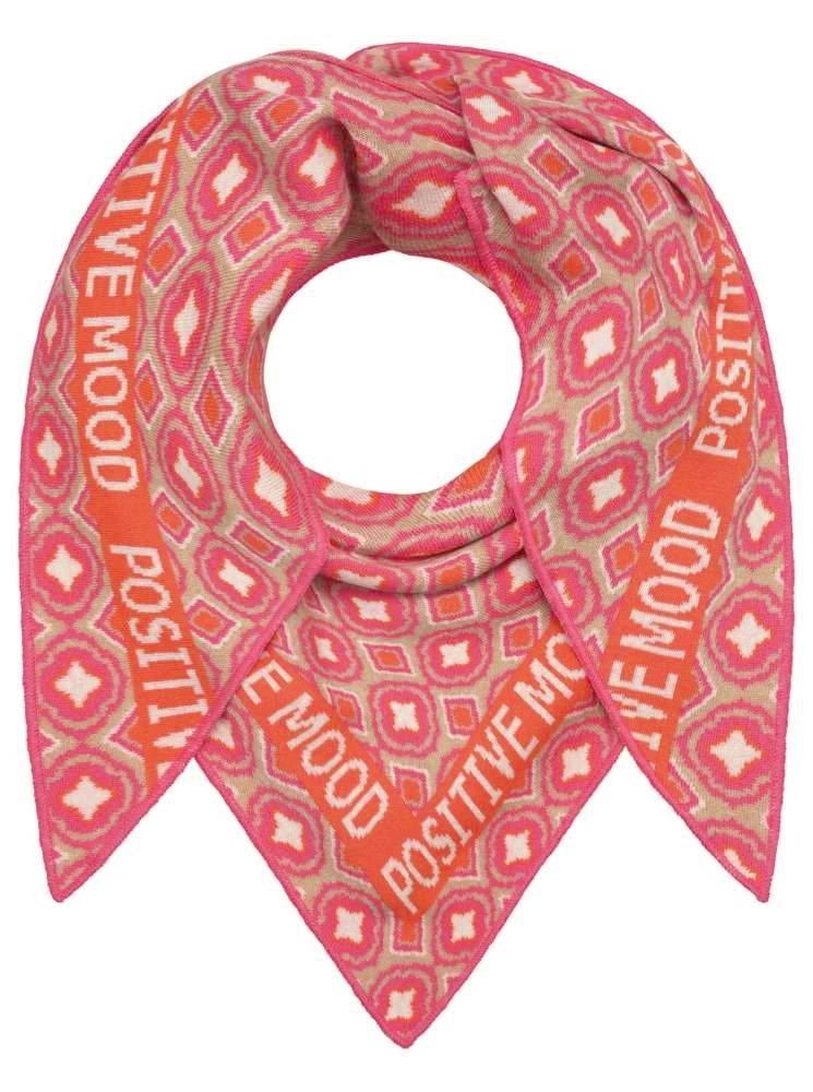 💕 Zwillingsherz Dreieckstuch "Positiv Mood" Baumwolle Beige Pink Orange
