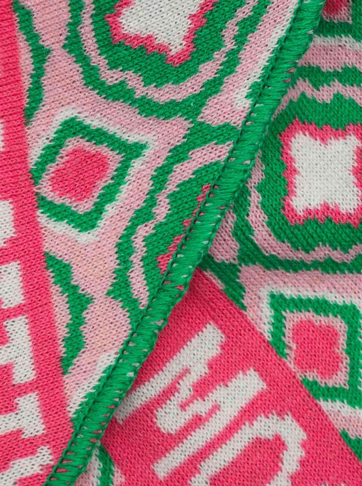 💕 Zwillingsherz Dreieckstuch "Positiv Mood" Baumwolle Pink Grün