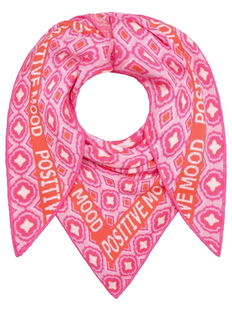 💕 Zwillingsherz Dreieckstuch "Positiv Mood" Baumwolle Pink Orange